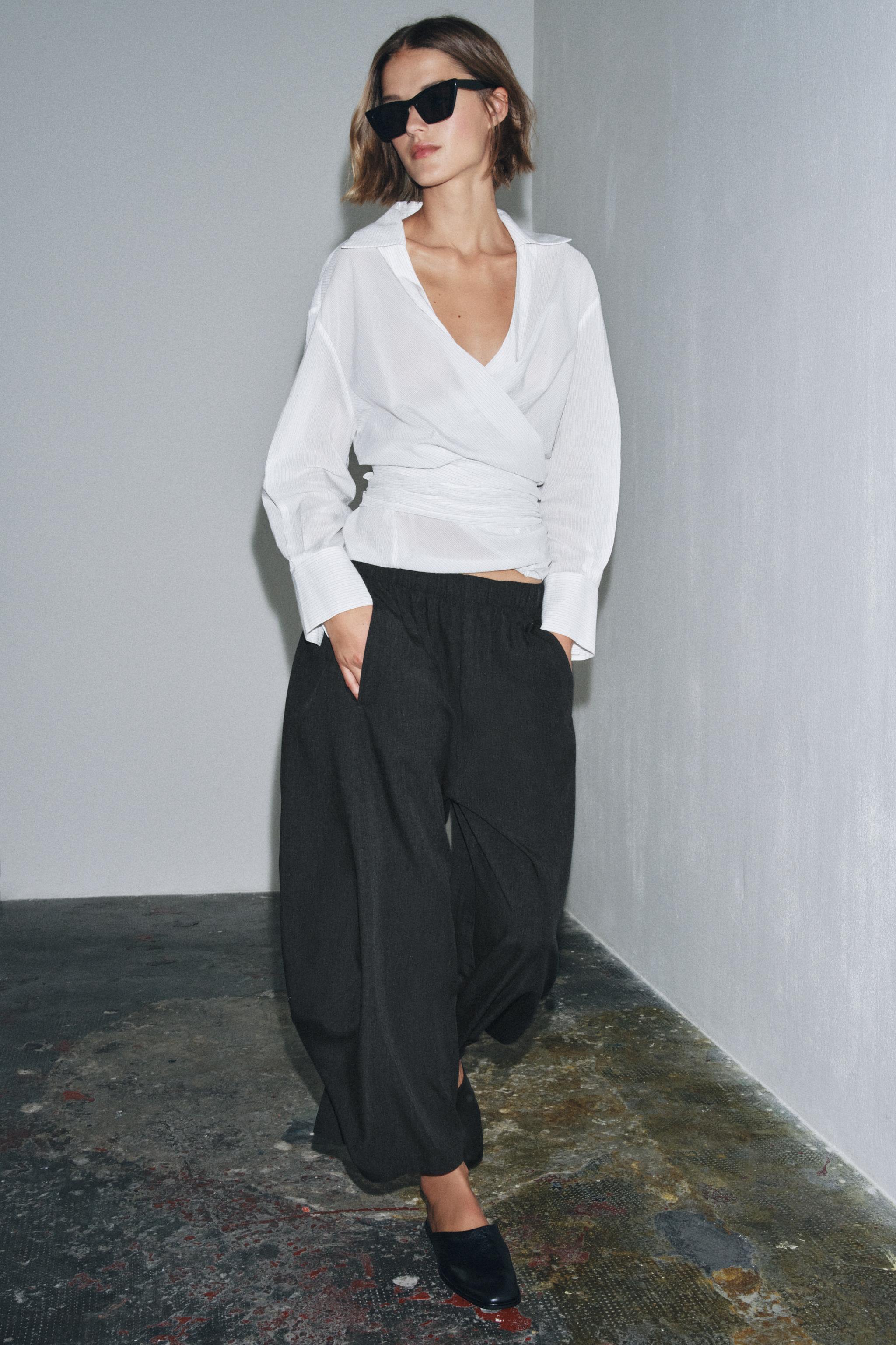 PANTALON FLUIDE VOLUME AVEC LAINE ZW COLLECTION